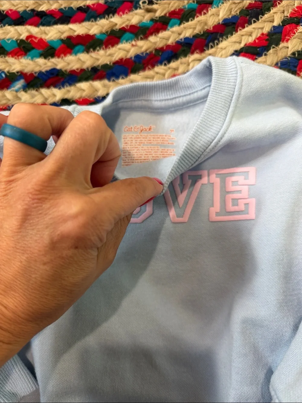 Cat & Jack Girls' 3-Pack Sweatshirt Sets in Pink, Light Blue & Cream -2T